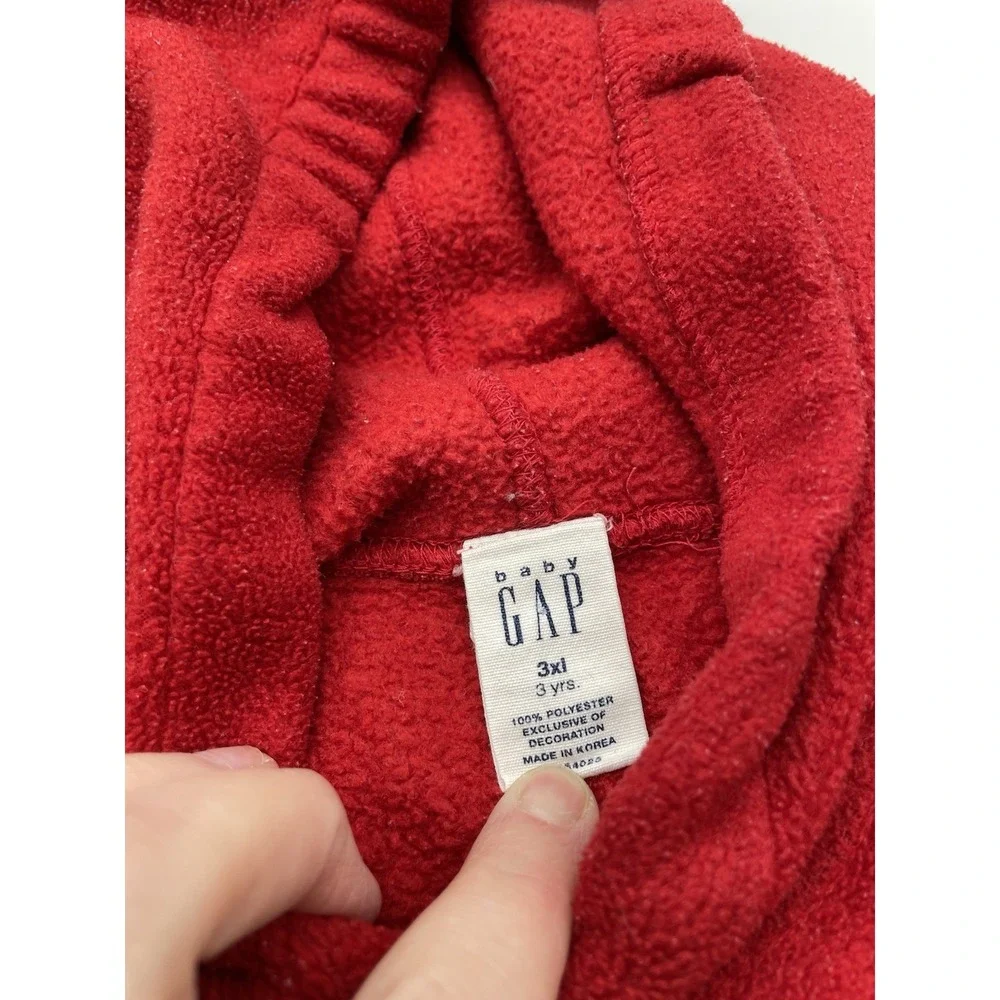 Baby‎ Gap Toddlers Hoodie Red Pullover Size 3 Yrs.Top Hooded Fleece Sweatshirt